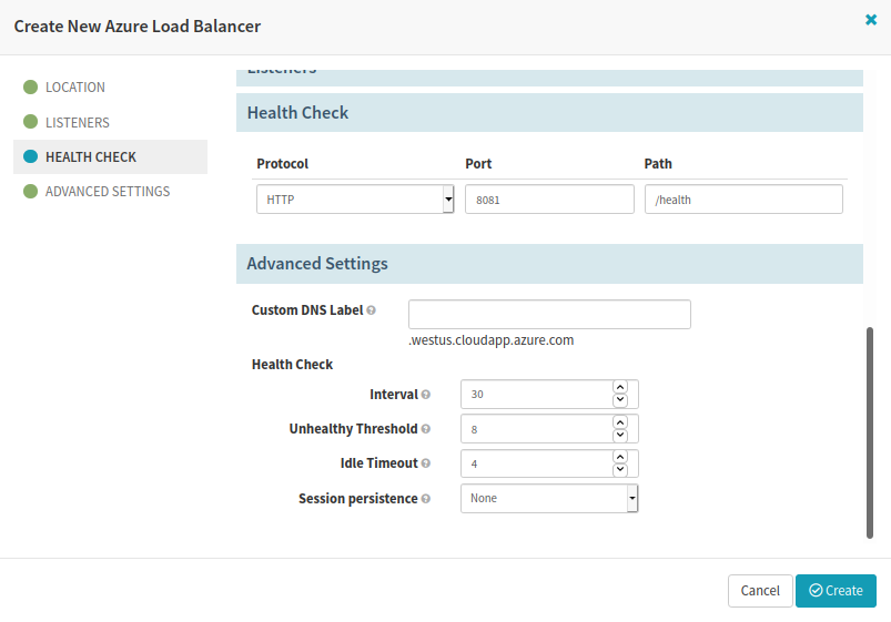 Configure Healthcheck in the Azure LoadBalancer in the Spinnaker CI/CD pipeline