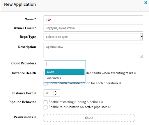 Create an Application in the Spinnaker CI/CD pipeline