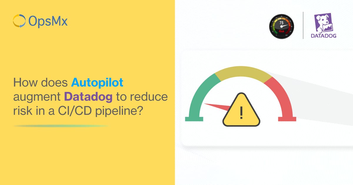 How does Autopilot augment Datadog to reduce risk in a CI/CD pipeline? diagram