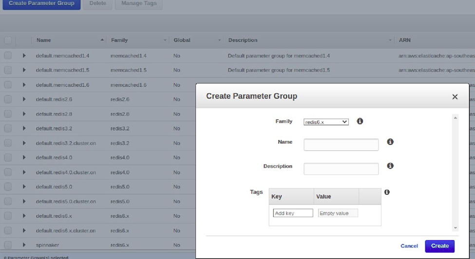 create parameter group