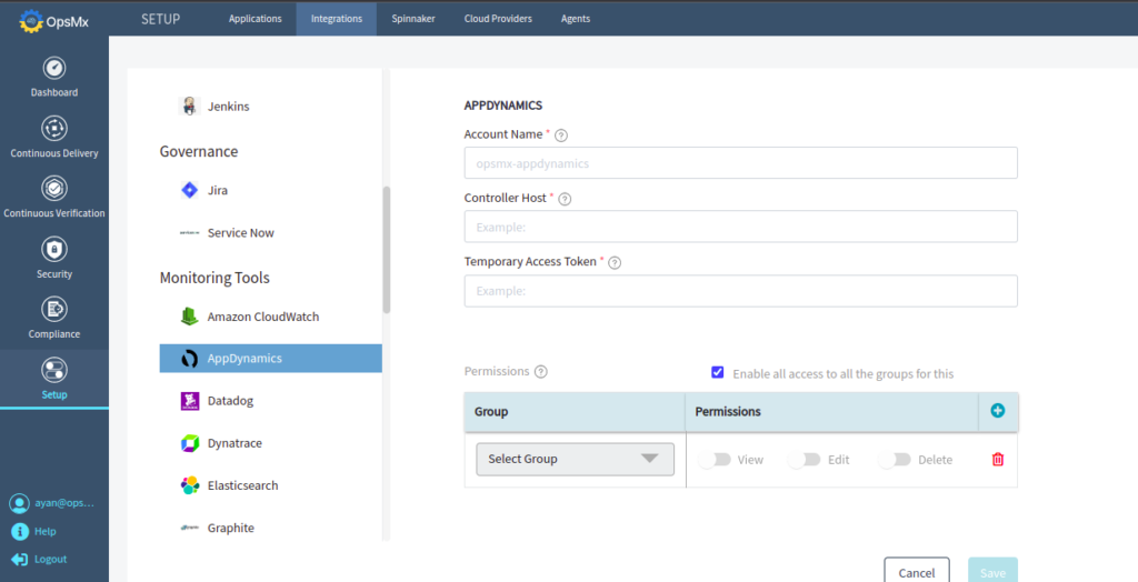 Seamless integration between AppDynamics and OpsMx Intelligent Automation
