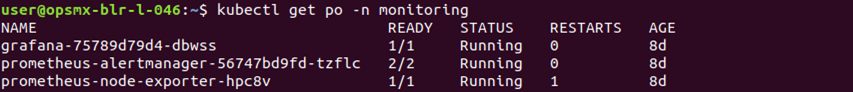 inside prometheus monitoring namespace